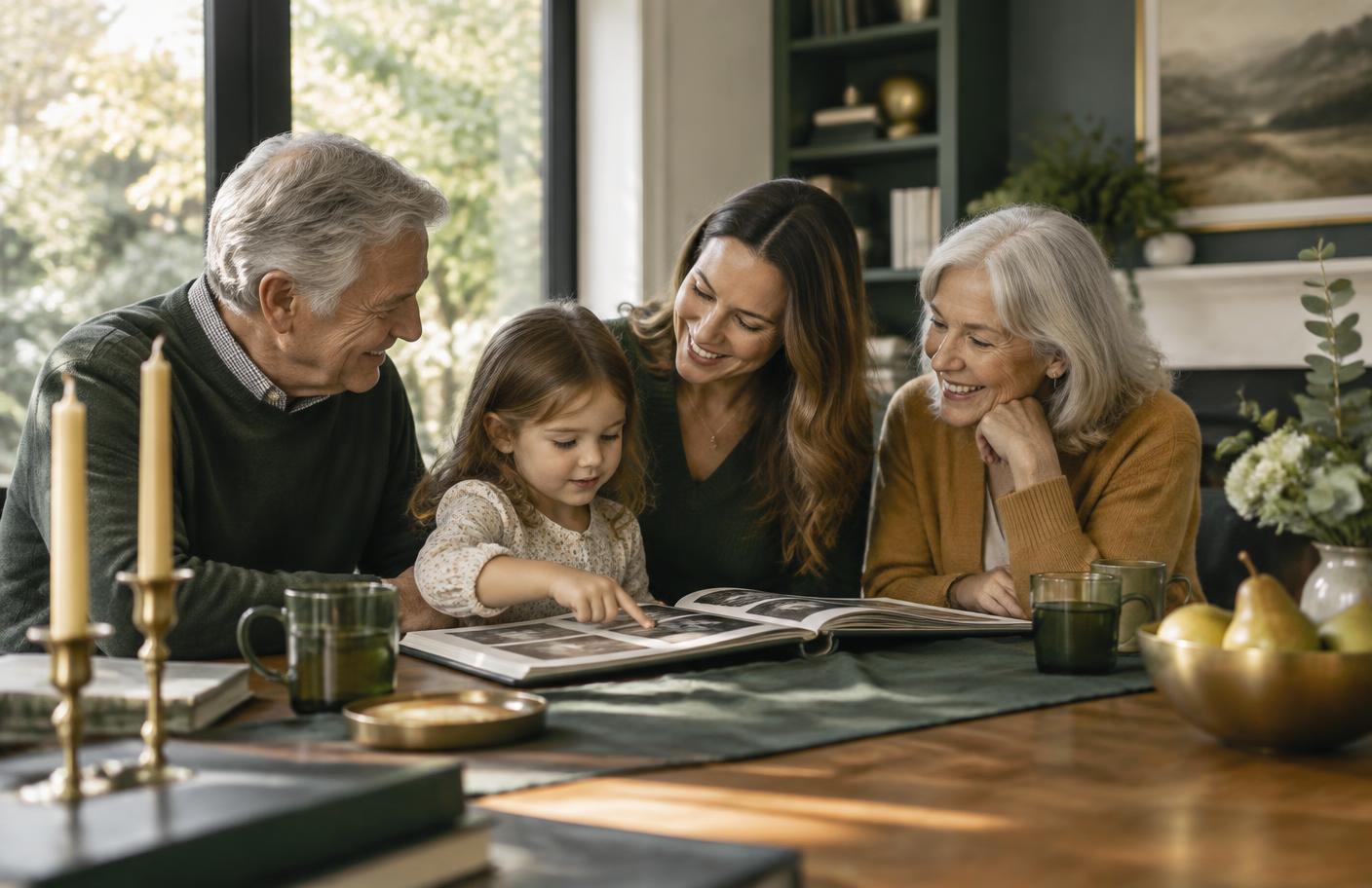 Three generations of a family spending time together