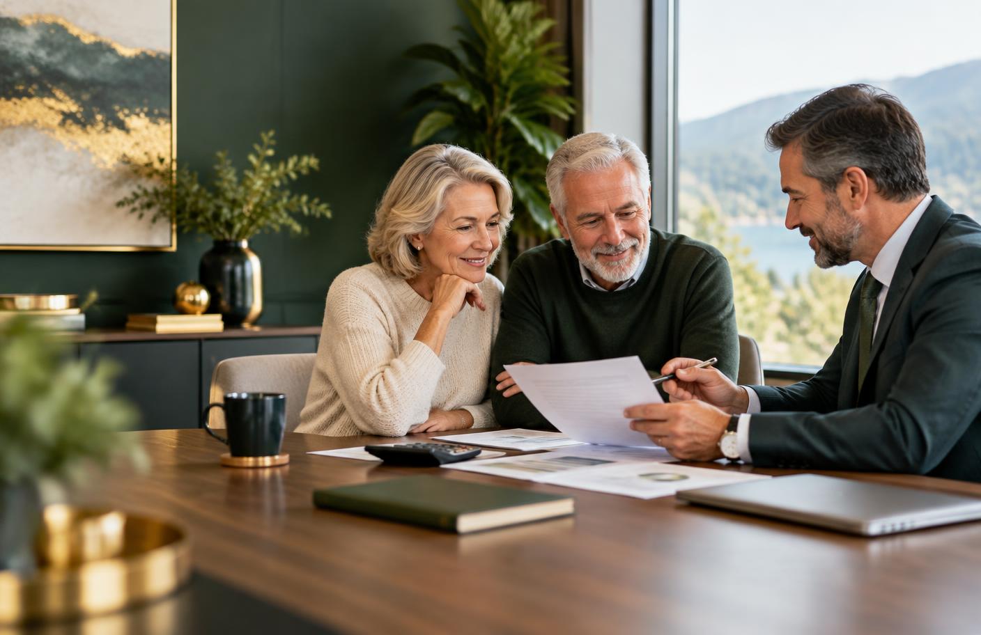A couple reviewing tax-free retirement strategies with an advisor
